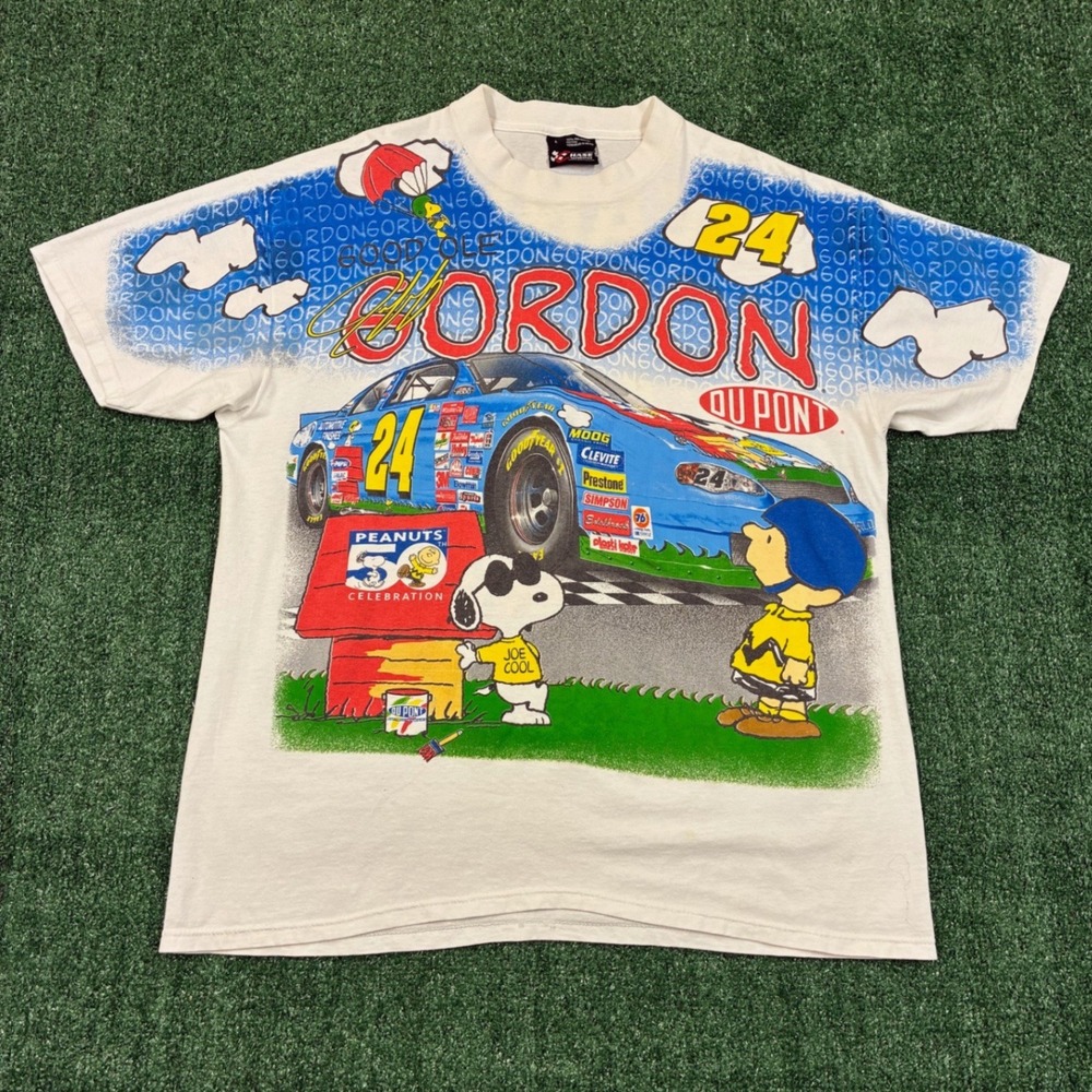 Vintage Chase Authentics Jeff Gordon Peanuts AOP Graphic T-shirt